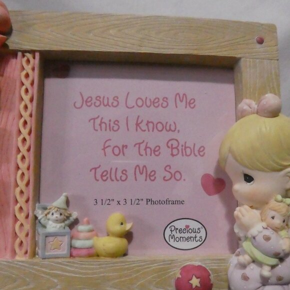PRECIOUS MOMENTS | Jesus Loves Me | Girl Praying With Doll | 4x6" Photo Frame - Picture 6 of 13